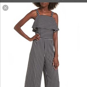Leith blue and white striped jumpsuit